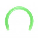 Barre Piercing Circulaire Fer &agrave; Cheval Bioflex / Bioplast Verte