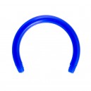 Barre Piercing Circulaire Fer &agrave; Cheval Bioflex / Bioplast Bleue Fonc&eacute;