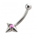 Arcade Acier Chirurgical 3 Piques Diamant Rose