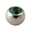 Boule Diamant Strass Vert Fonc&eacute; Seule