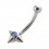 Piercing Arcade Acier Chirurgical 3 Piques Diamant Bleu Clair