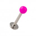 Labret / Tragus Acrylique Rose avec Boule Pleine