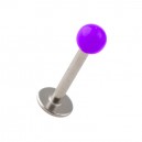 Labret / Tragus Acrylique Violet avec Boule Pleine