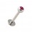 Piercing Tragus / Labret avec Boule Pierre Strass Rose