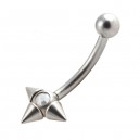Arcade Acier Chirurgical 3 Piques Diamant Blanc