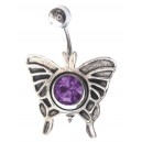 Nombril Papillon Diamant Violet