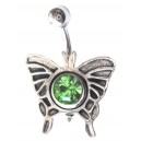 Nombril Papillon Diamant Vert