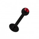 Tragus / L&egrave;vre Noir avec Strass Rouge
