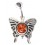 Piercing Nombril Papillon Diamant Rouge