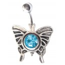 Nombril Papillon Diamant Bleu Clair