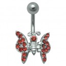 Nombril Papillon Ailes Batantes Rouge