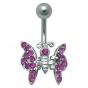 Nombril Papillon Ailes Batantes Rose