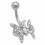 Piercing Nombril Papillon Ailes Batantes Blanc 2