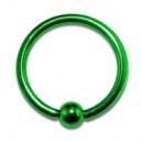 Labret / Anneau Anodis&eacute; Vert BCR