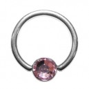 Anneau Titane BCR Strass Rose