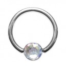 Anneau Titane BCR Strass Multicolore