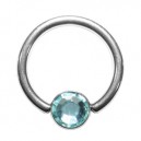 Anneau Titane BCR Strass Turquoise