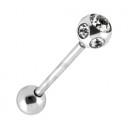 Langue 5 Diamants Blancs Strass