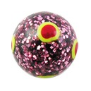 Boule Acrylique Paillet&eacute;e Ronds Rouges / Jaunes