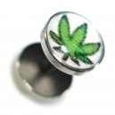 Faux Plug Acier Chirurgical 316L Logo Cannabis