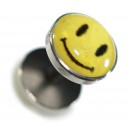 Faux Plug Acier Chirurgical 316L Logo Smiley Jaune