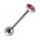 Langue Cristaux Strass Roses couverts d'Epoxy