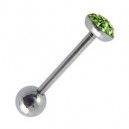 Langue Cristaux Strass Verts Clair couverts d'Epoxy
