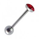 Langue Cristaux Strass Rouges couverts d'Epoxy