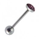 Langue Cristaux Strass Violets couverts d'Epoxy