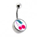Nombril Acier 316L Logo Cerises