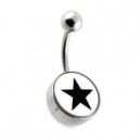 Nombril Acier 316L Logo Etoile Noire