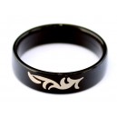 Bijou Bague Noire R&eacute;active UV Tribal