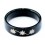Bijou Bague Noire Réactive UV 3 Etoiles