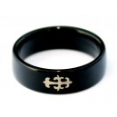 Bijou Bague Noire R&eacute;active UV Croix