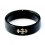 Bijou Bague Noire Réactive UV Croix