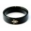 Bijou Bague Noire Réactive UV Fleur Lys