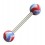 Piercing Langue Acrylique Rouge / Bleu