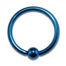 Labret / Anneau Anodisé Bleu Marine fermeture Boule