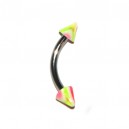Arcade Acrylique Rayures Vert / Rose