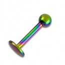 Tragus / Labret Titane Anodis&eacute; Multicolore Boule