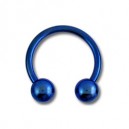 Tragus / Oreille Titane Anodis&eacute; Bleu Marine Deux Boules