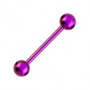 Piercing Langue Titane Anodisé Rose Boules