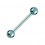 Piercing Langue Titane Anodisé Bleu Clair Boules