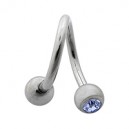 Spirale / Helix Acier Chirurgical Diamant Bleu Clair