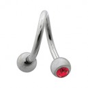 Spirale / Helix Acier Chirurgical Diamant Rouge