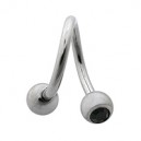 Spirale / Helix Acier Chirurgical Diamant Noir