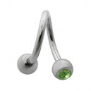 Spirale / Helix Acier Chirurgical Diamant Vert