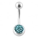 Nombril Diamants Swarovski Bleus Clairs