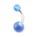 Nombril Acrylique Transparent Bleu Clair Boules