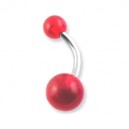 Nombril Acrylique Transparent Rouge Boules